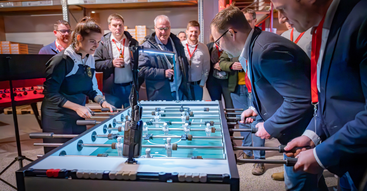 Tischfußball mit Maura Porrmann